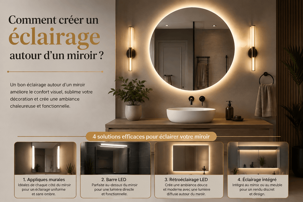 Comment créer un éclairage autour d'un mirroir ?