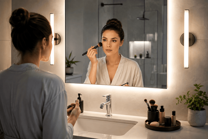 lumière neutre miroir maquillage salle bain