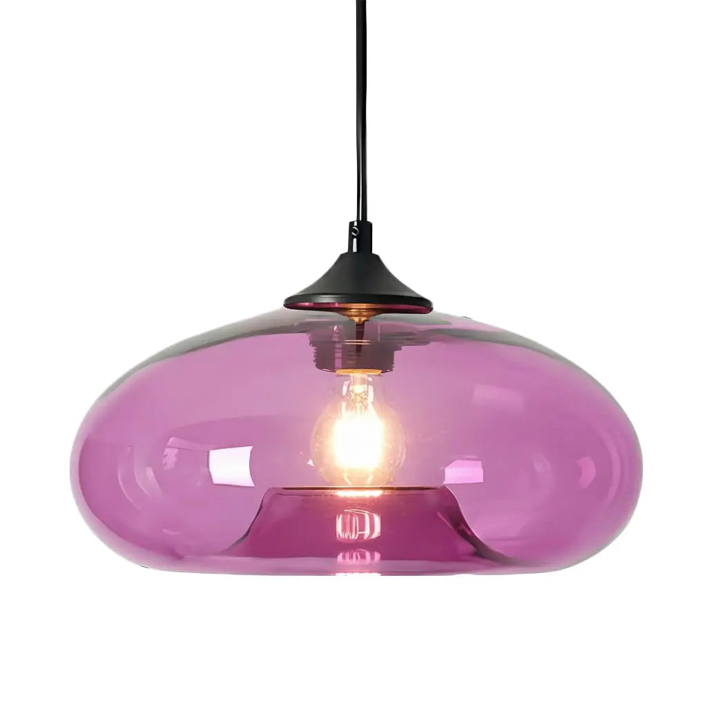 Plafonnier en Verre Soufflé rose