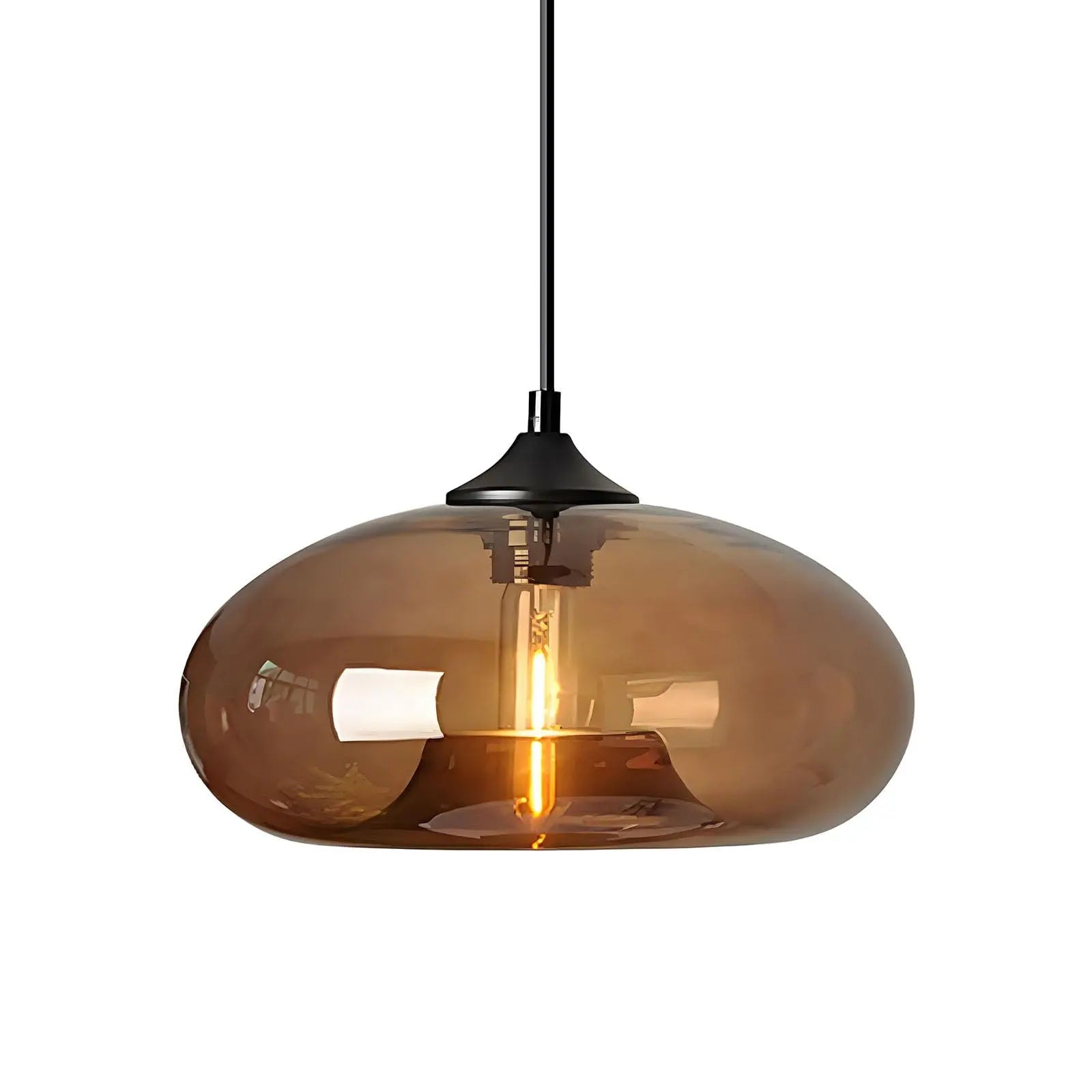 Plafonnier en Verre Soufflé bronze