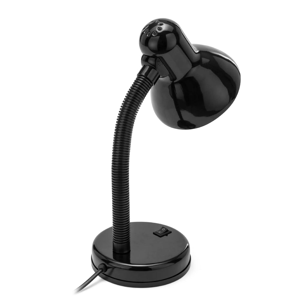 Lampe noire gooseneck de bureau avec finition brillante et cou flexible côtelé à bas prix