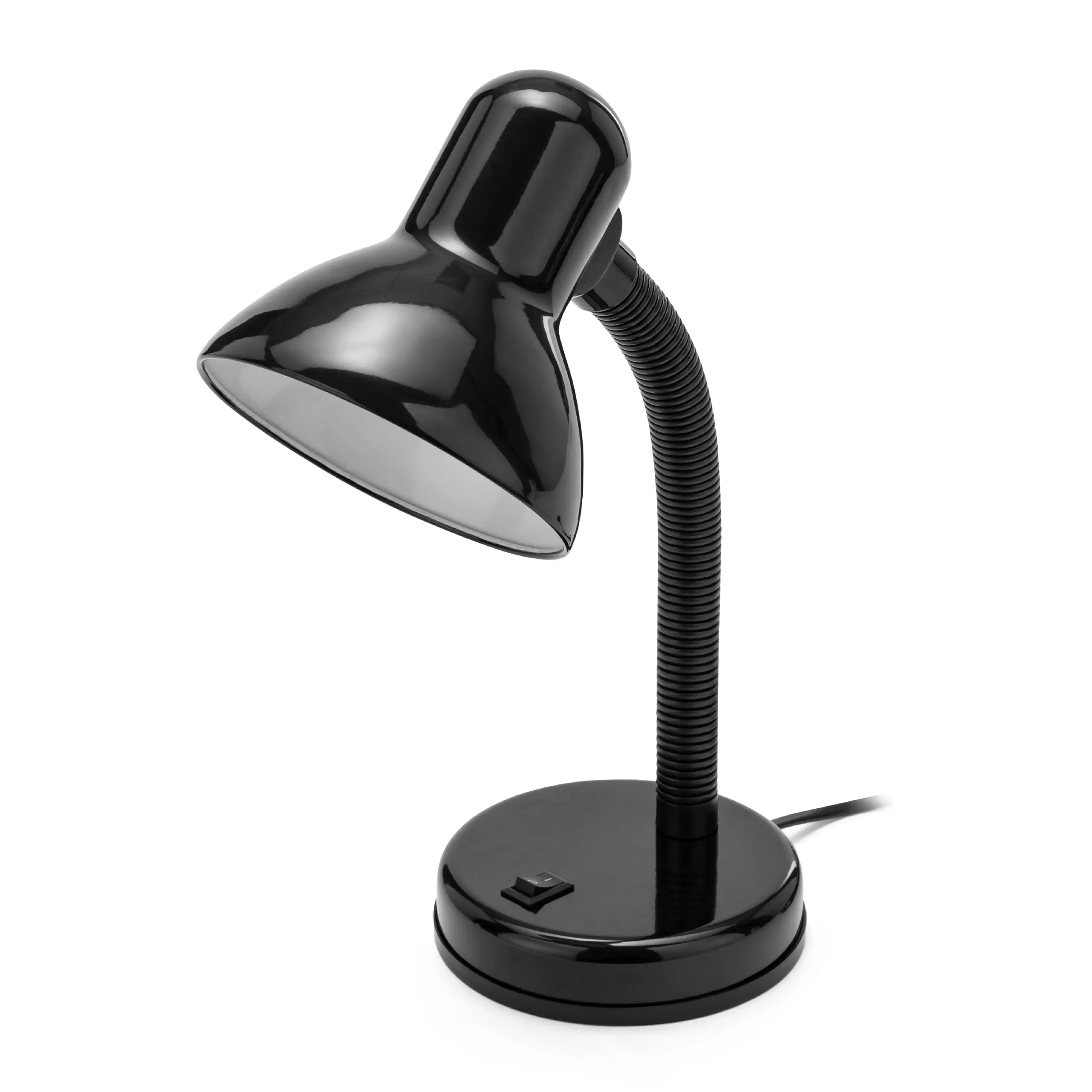 Lampe de bureau noir à col de cygne flexible avec finition brillante idéale comme lampe de chevet ou bureau à petit prix