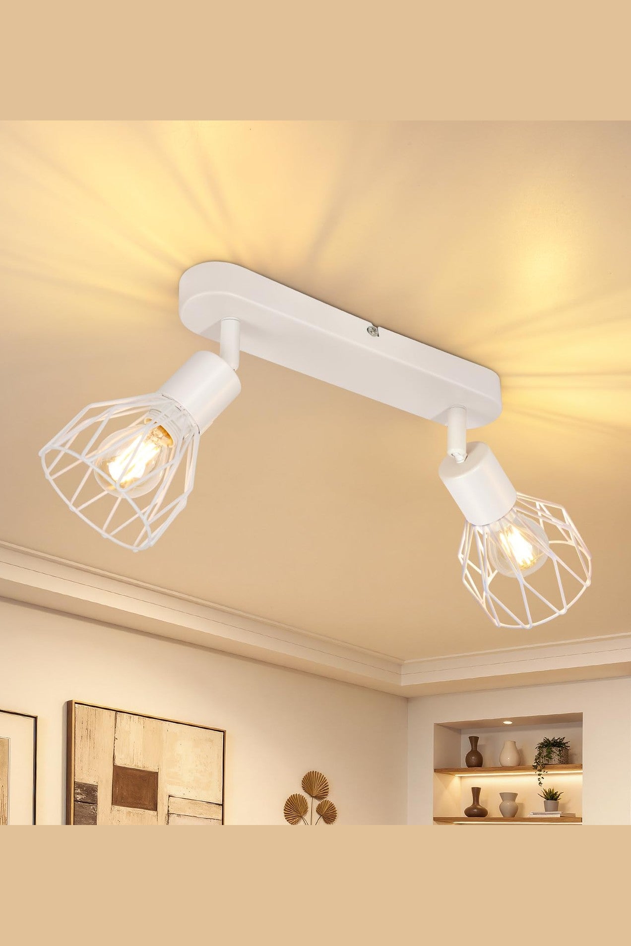 suspension Industriel 2 Spots LED blanc