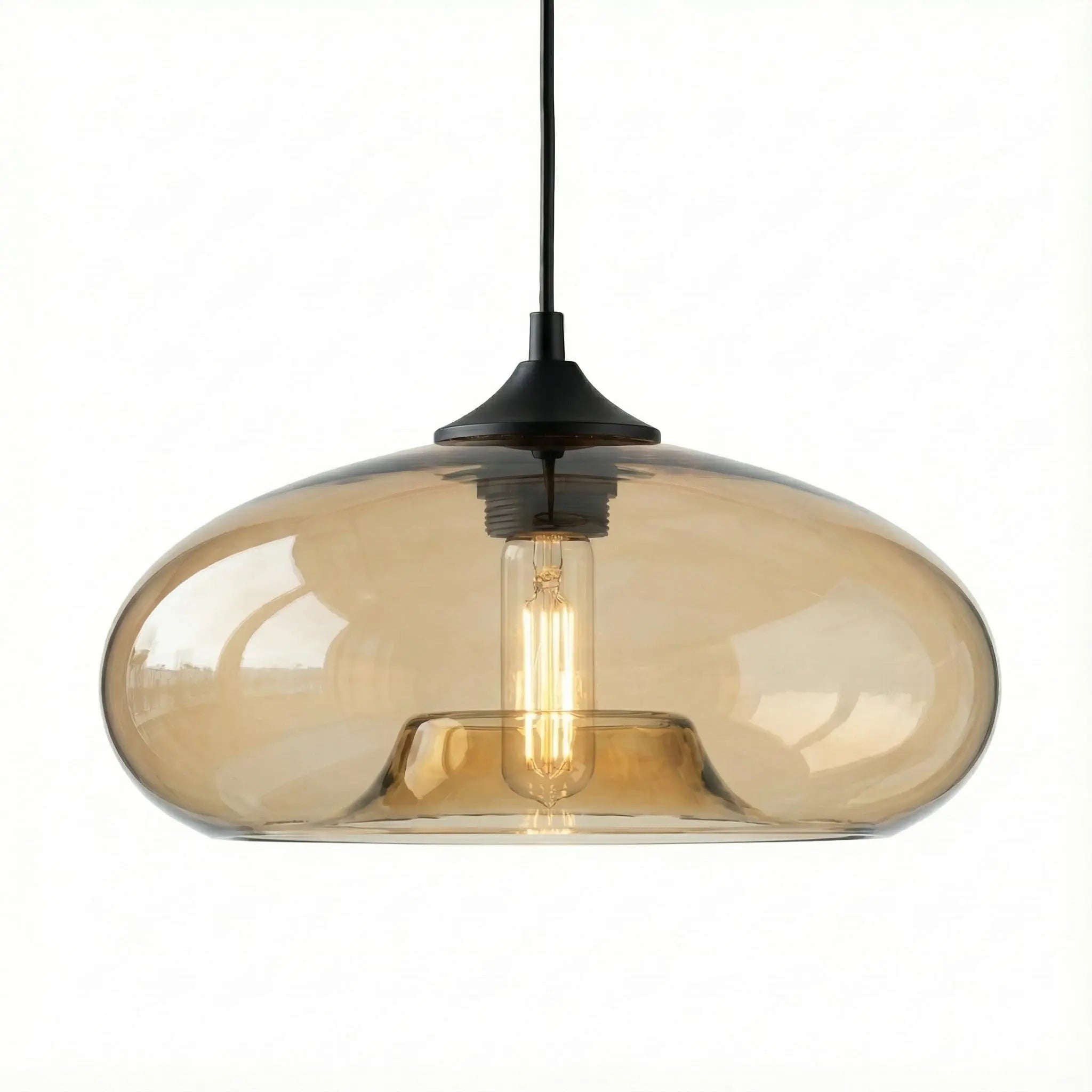 Plafonnier en Verre Soufflé beige