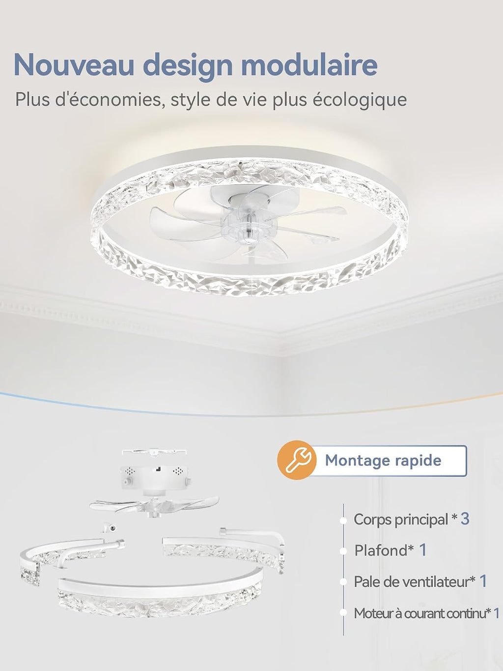 ZMISHIBO Ventilateur de Plafond