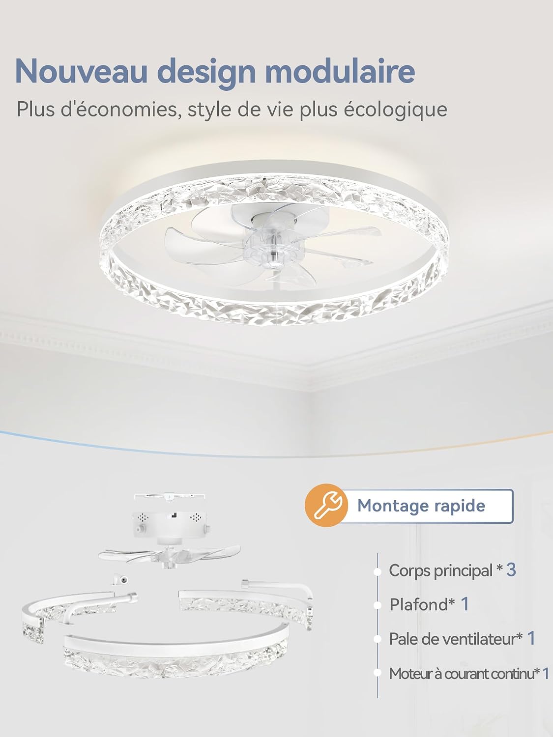 ZMISHIBO Ventilateur de Plafond
