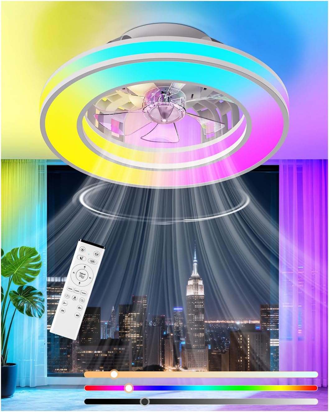 Ventilateur Plafond LED : 3 températures de couleurs