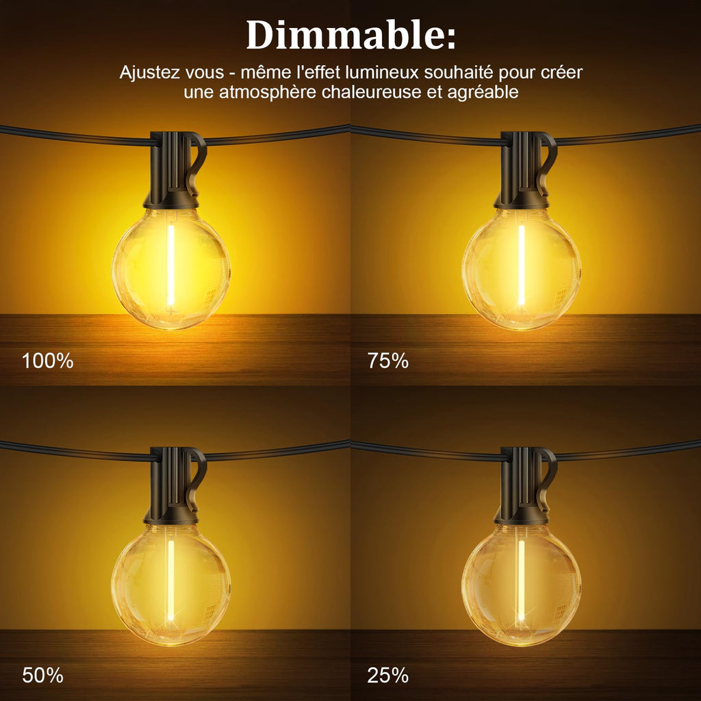 guirlande guinguette LED 15 mètres