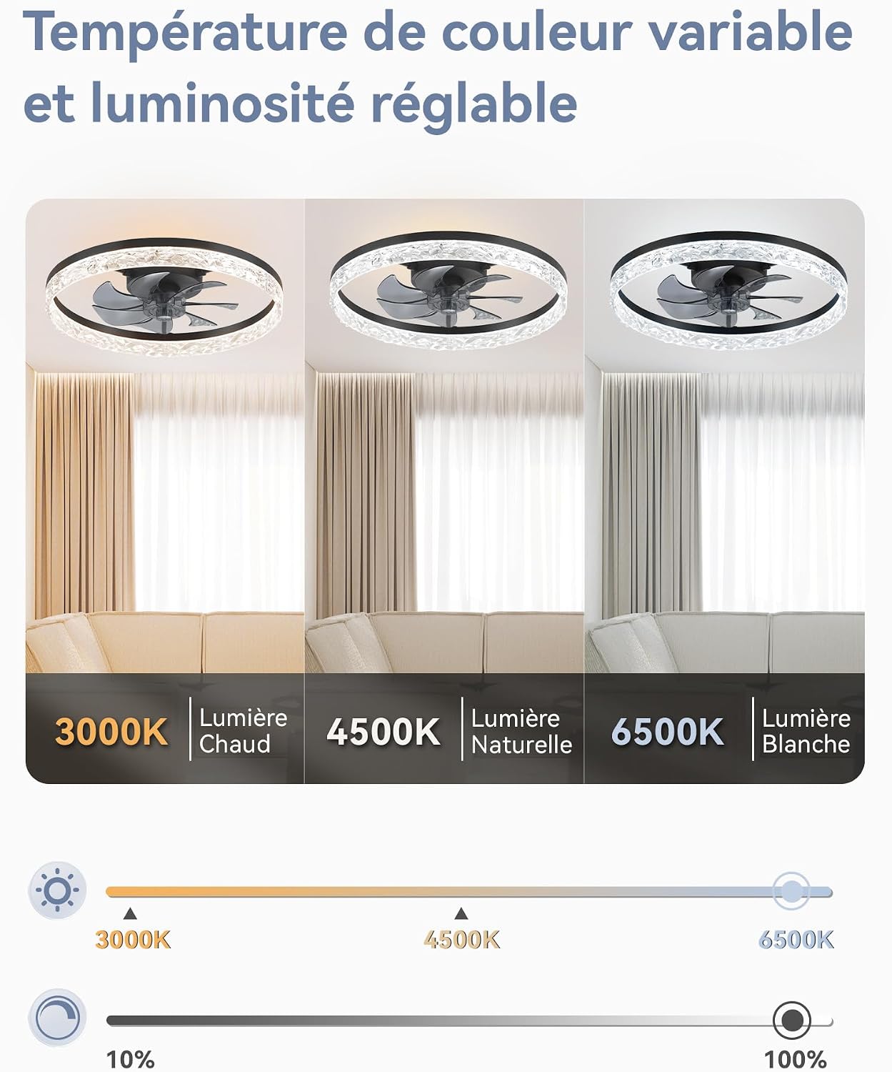 ZMISHIBO Ventilateur de Plafond