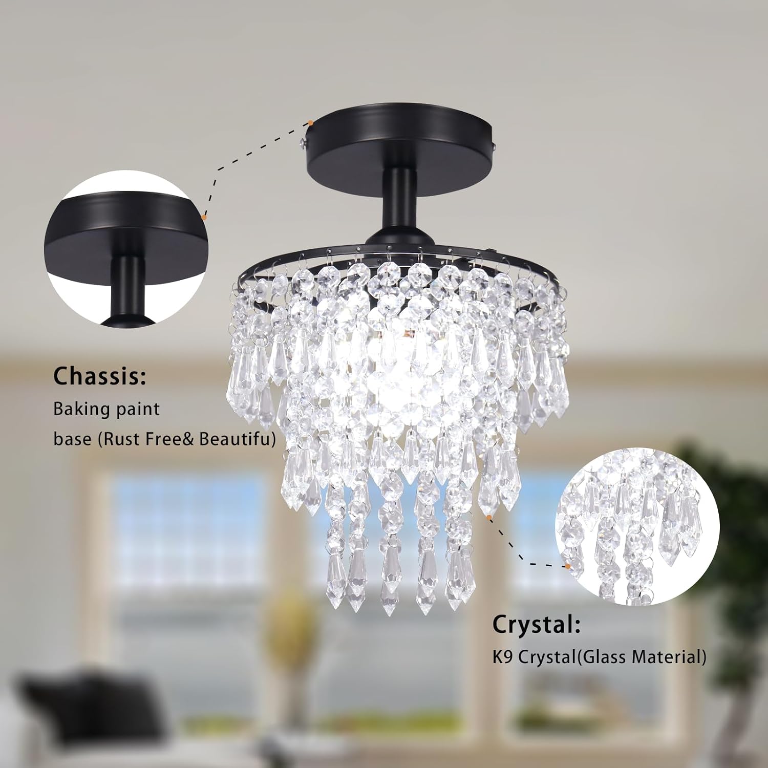 Lustre Cristal LED Moderne