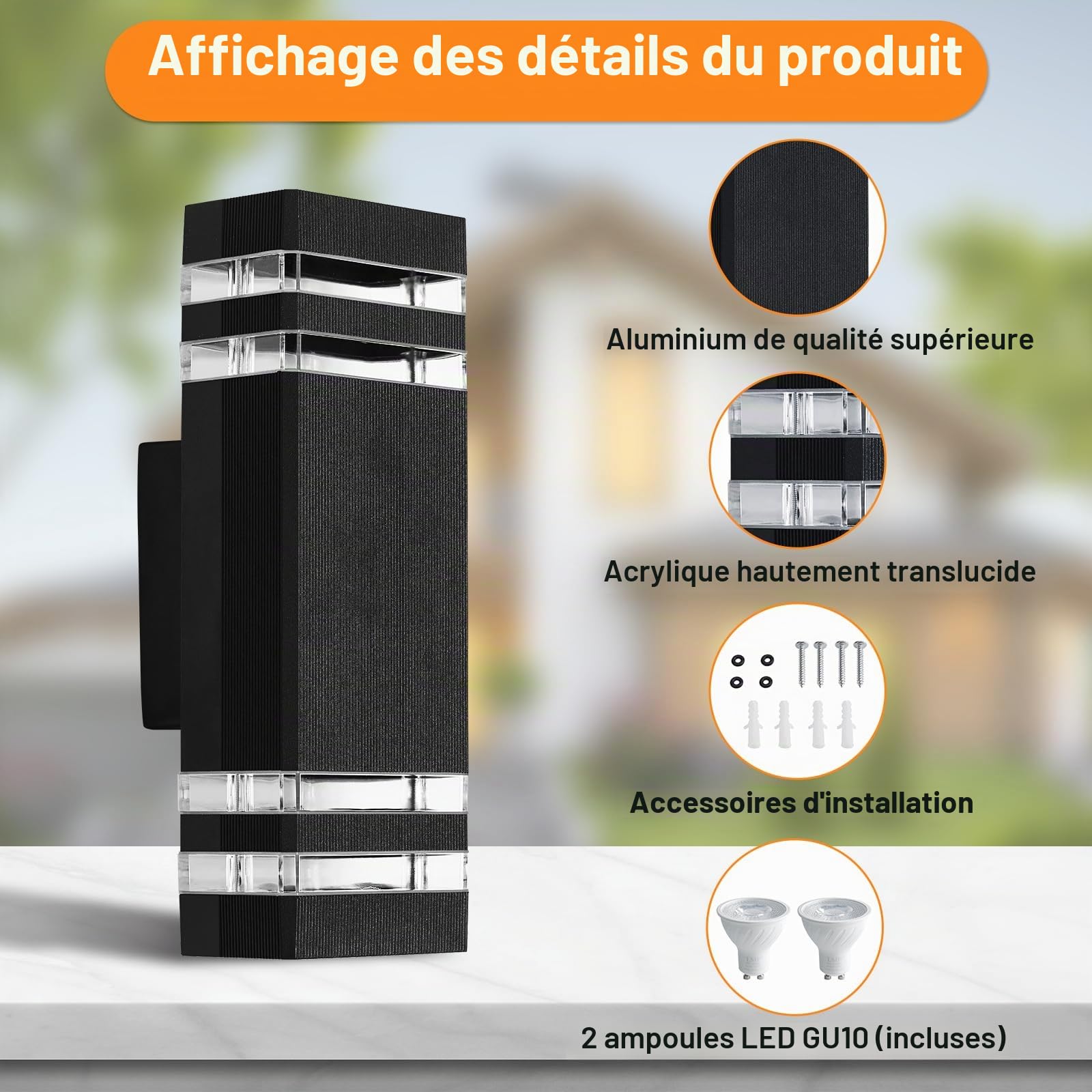 éclairage mural extérieur LED