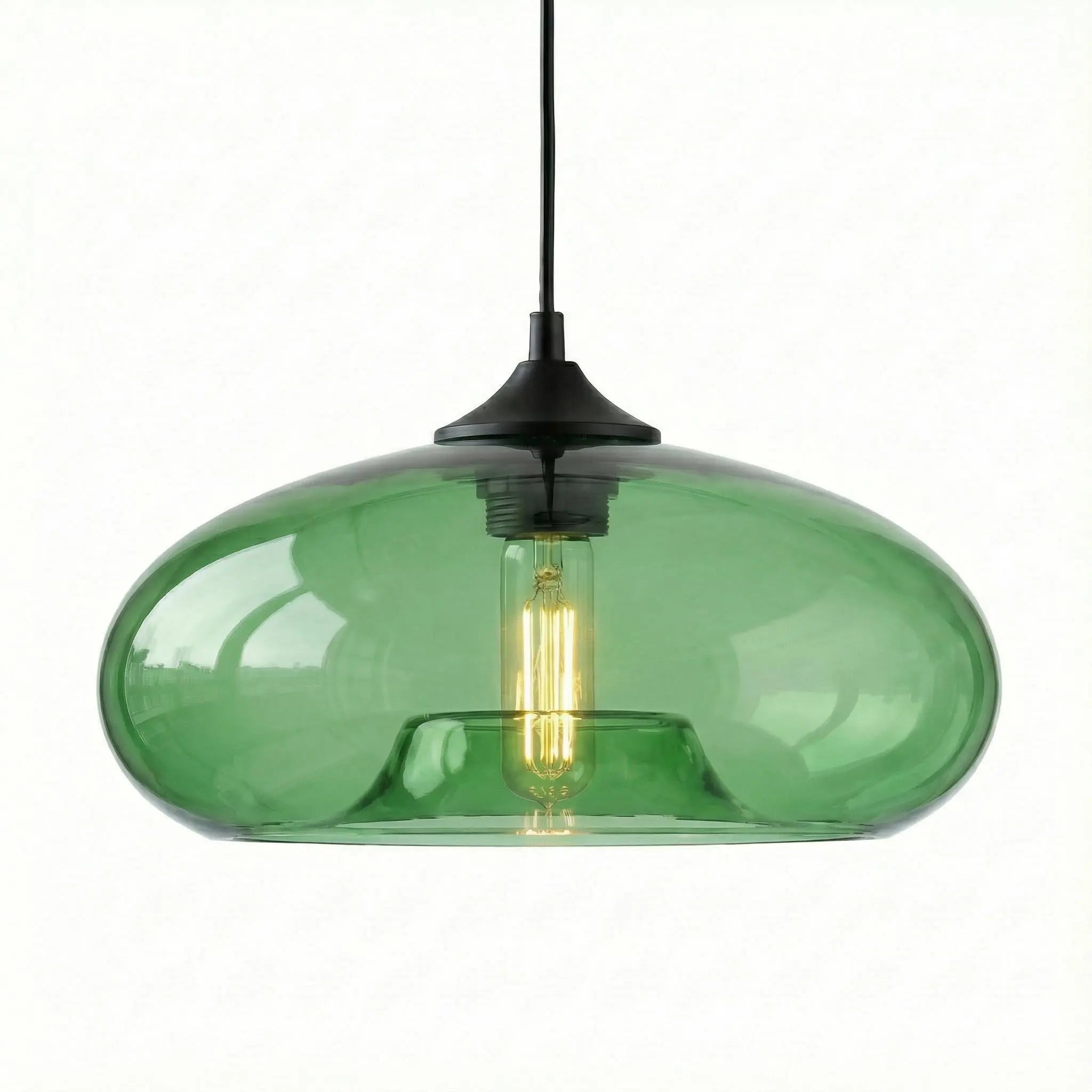 Plafonnier en Verre Soufflé vert