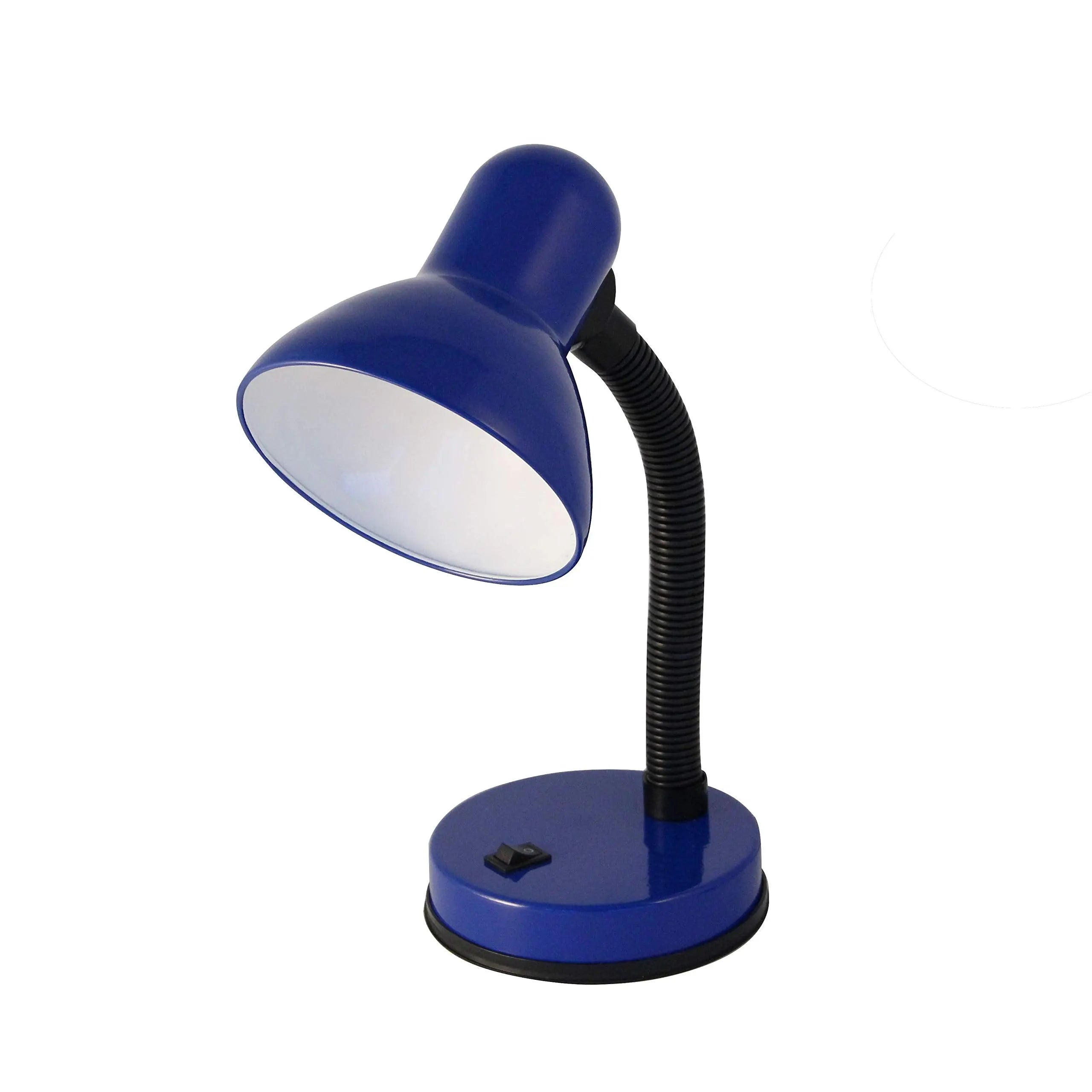 Lampe bleue de bureau avec col flexible noir et finition brillante pour usage de chevet ou bureau à bas prix