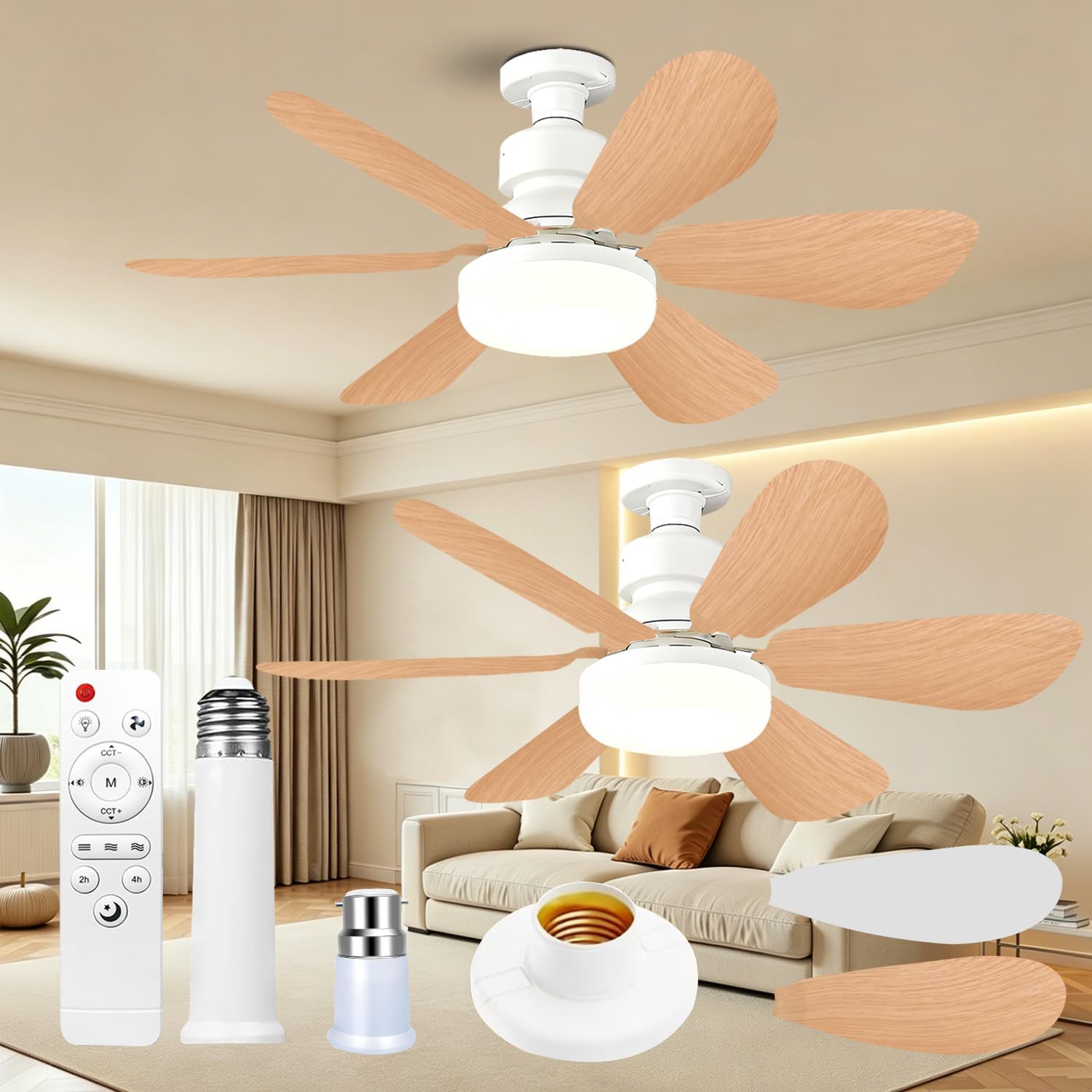 Ventilateur de Plafond pas cher avec Lumière et Télécommande