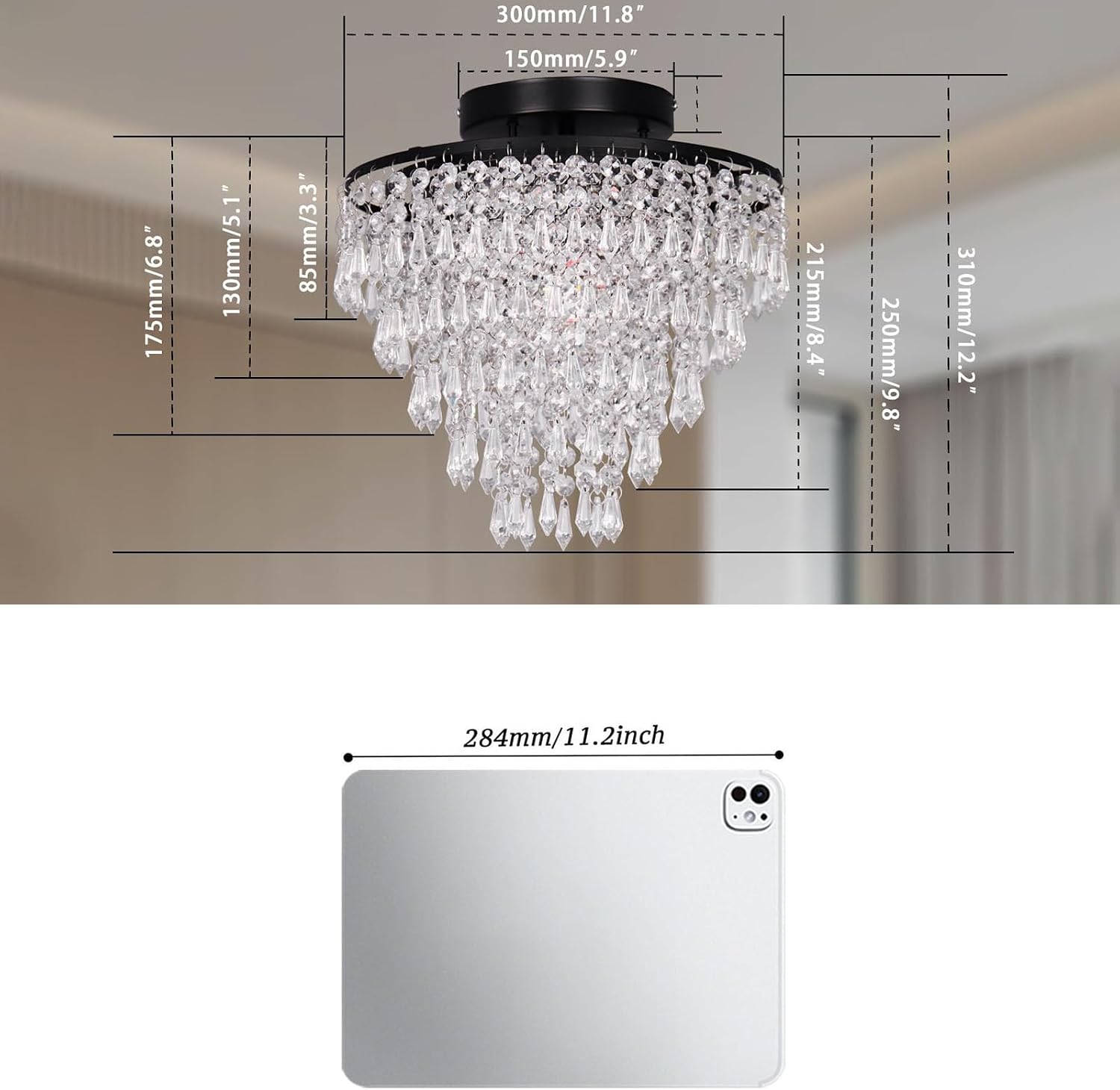 Lustre Cristal LED Moderne