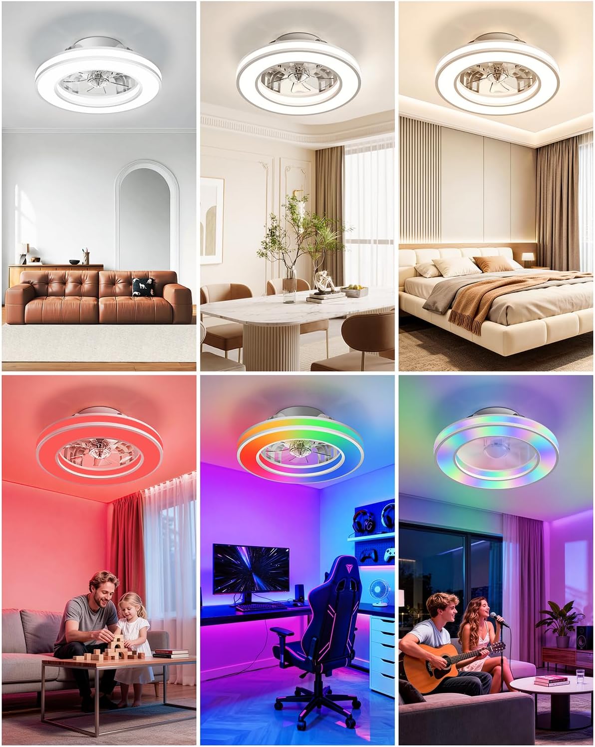 Ventilateur Plafond LED : 3 températures de couleurs