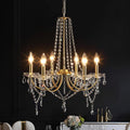 Lustre en cristal doré