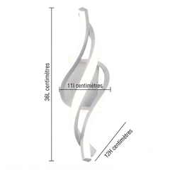 Dimensions de l'applique mural grise et blanche style note de musique 