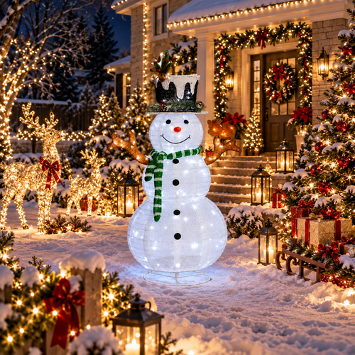 Bonhomme de neige lumineux de Noël 120 cm à LED
