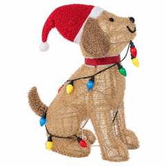 Chiot de Noël lumineux présenté de profil sur fond blanc