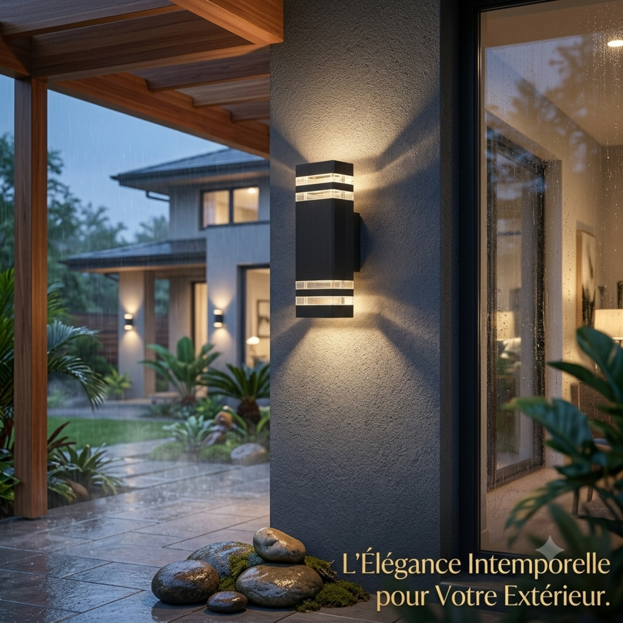 Eclairage élégant pour extérieur resistant à la pluie et à la neige 