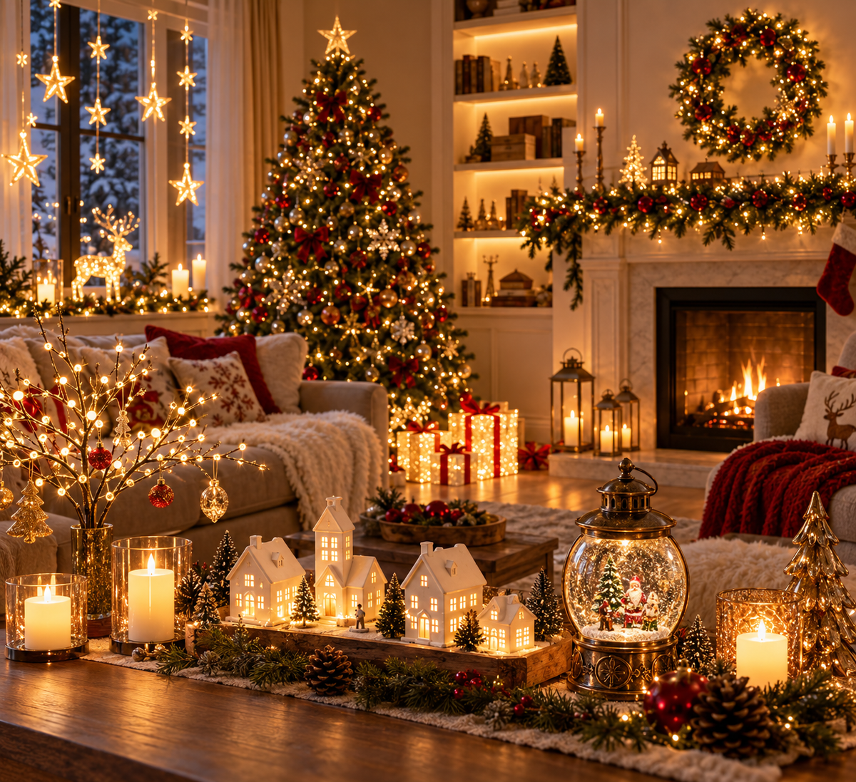 Ambiance lumineuse de Noël intérieur