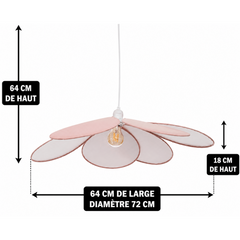 Details et dimensions du plafonnier pour chambre de filles 