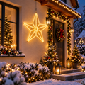 Étoile lumineuse de Noël 50 cm au cœur d’une décoration extérieure