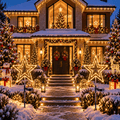 Étoiles solaires Noël jardin deux LED