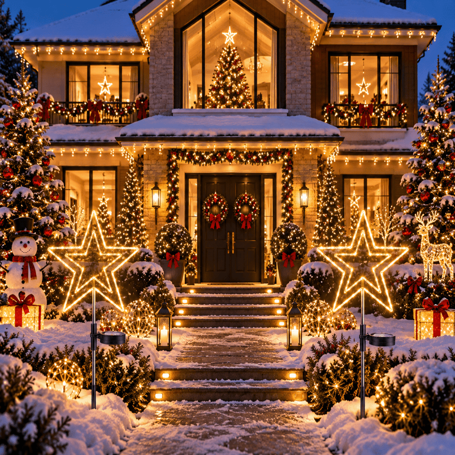 Étoiles solaires Noël jardin deux LED