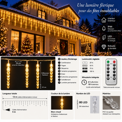 Guirlande lumineuse 80 LED jardin Noël