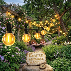Guirlande lumineuse pour jardin 15 mètres