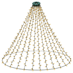 Décoration lumineuse de Noël créant une ambiance féerique sur le sapin