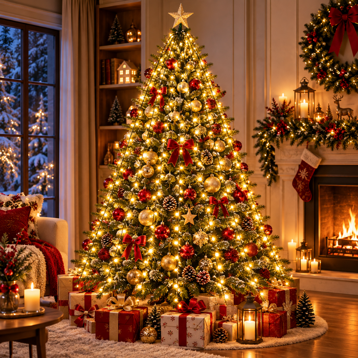 Guirlande lumineuse 400 LED blanc chaud pour sapin de Noël