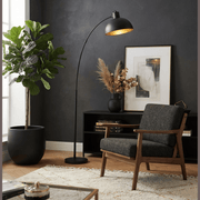 Lampadaire Noir et Doré Vintage | Design Élégant –  pied en Marbre