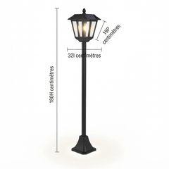Dimensions du lampadaire solaire pour votre jardin ou allée 