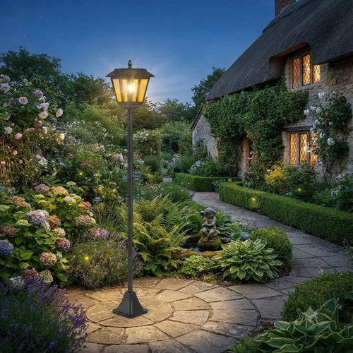 Lampadaire solaire avec lumière jaune 