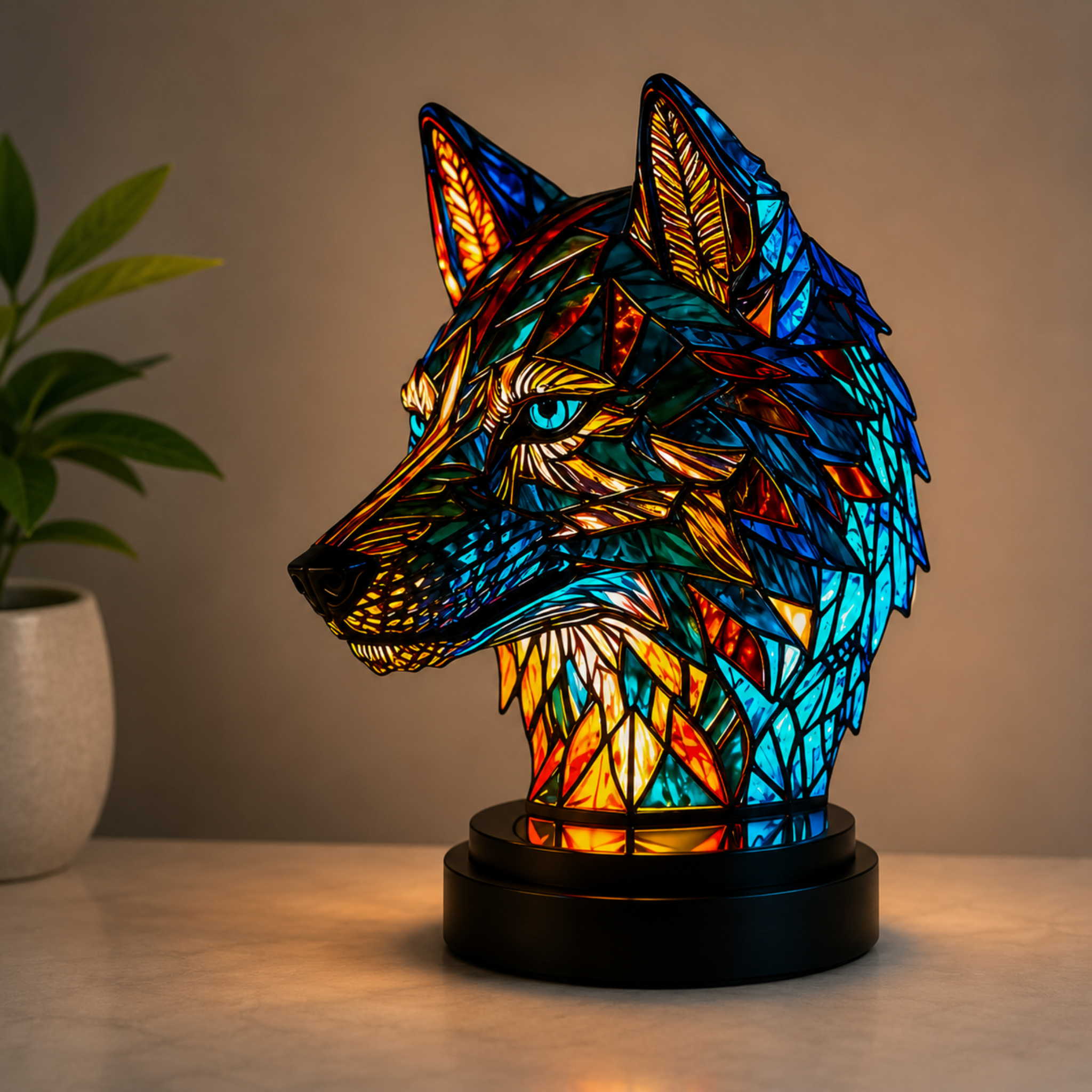 Lampe animaux loup pour chambre hommes, femmes ou enfants