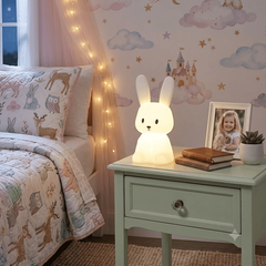 Veilleuse bébé lapin LED tactile blanche en silicone au design moderne