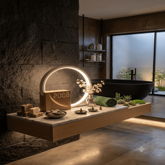 lampe de chevet et horloge 