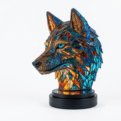 Lampe de chevet loup vue de profil