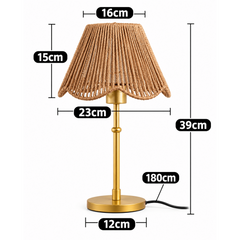 Dimensions lampe de chevet papier doré