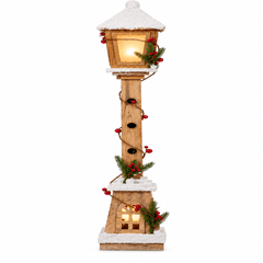 Lanterne LED bois Noël décoration festive intérieure