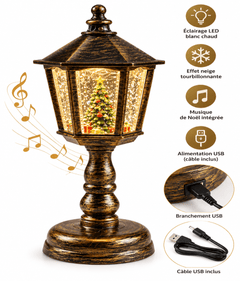 Lanterne Noël musique USB effet neige