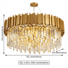 Dimensions du lustre en cristal k9 moderne 