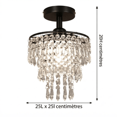 Dimensions du lustre en cristal LED et moderne abordable