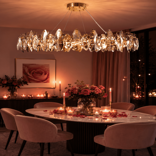 Lustre en Cristal Luxe - Doré pour Salon