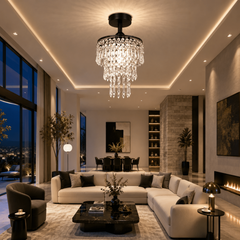 lustre cristal moderne en suspension 