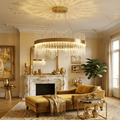 Lustre cristal or pour votre salon 
