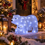 Ours et Ourson Lumineux Solaire de Noël – 60 LED